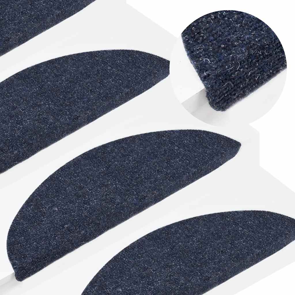 vidaXL Stair Mats Self-adhesive 30 pcs Blue 56x17x3 cm 1