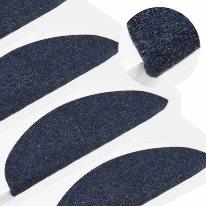 vidaXL Stair Mats Self-adhesive 30 pcs Blue 56x17x3 cm 1