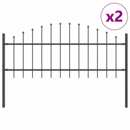 vidaXL Garden Fence WOERDEN 2 pcs 170 x 115 cm Powder-Coated Steel 2