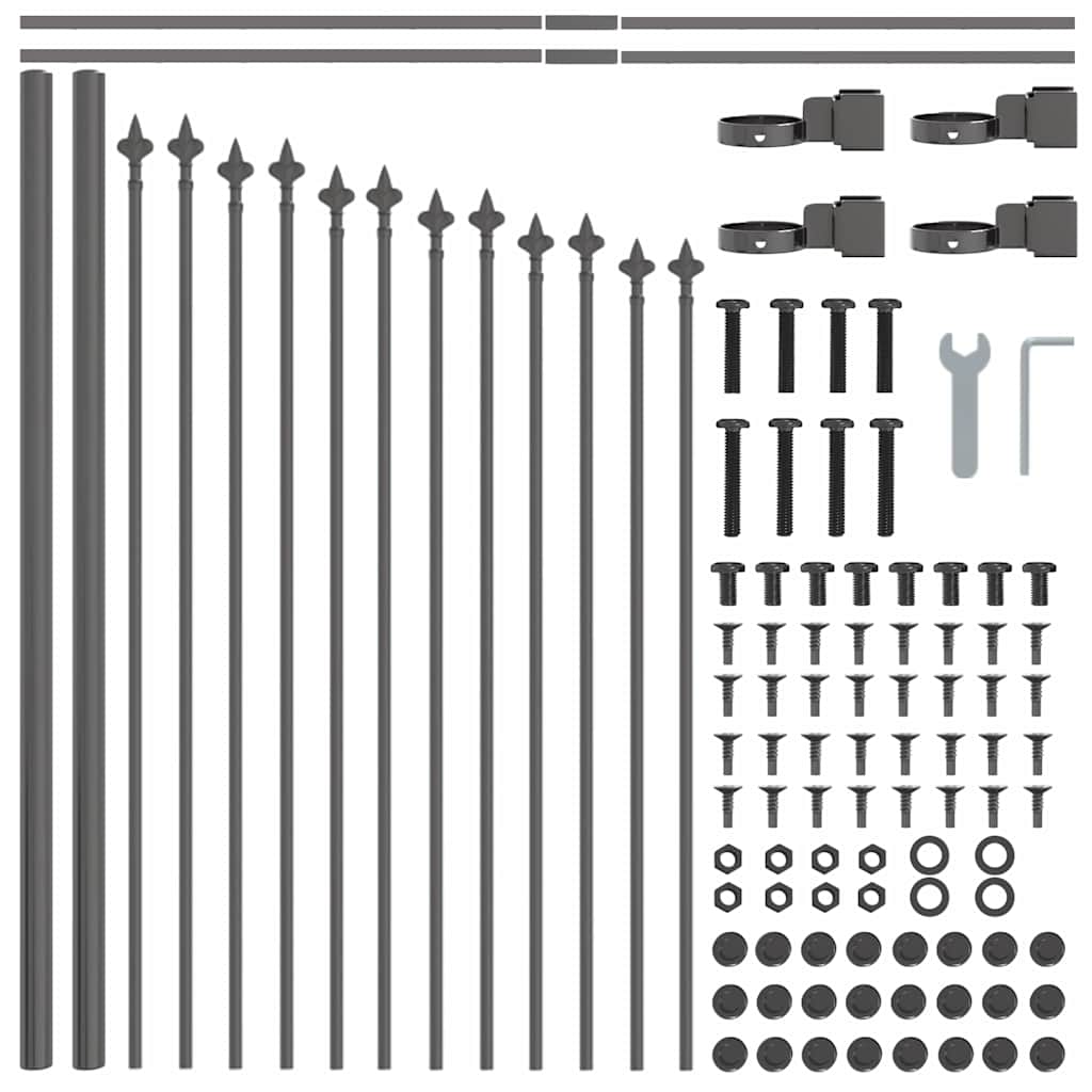 vidaXL Garden Fence WOERDEN 2 pcs 170 x 115 cm Powder-Coated Steel 6