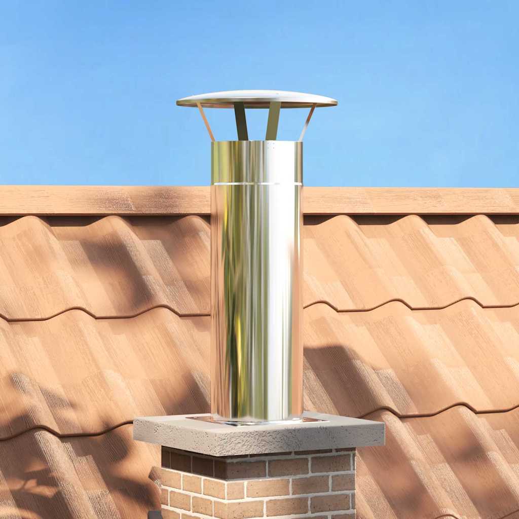 vidaXL Chimney Head Extension Silver 25 x 25 x 50 cm Stainless Steel 1