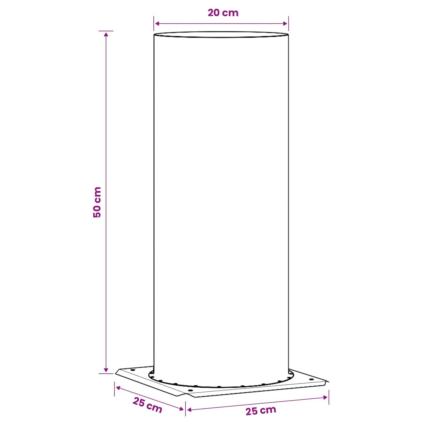 vidaXL Chimney Head Extension Silver 25 x 25 x 50 cm Stainless Steel 6