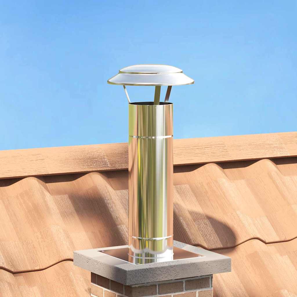 vidaXL Chimney Extension Silver 25 x 25 x 65 cm Stainless Steel 1