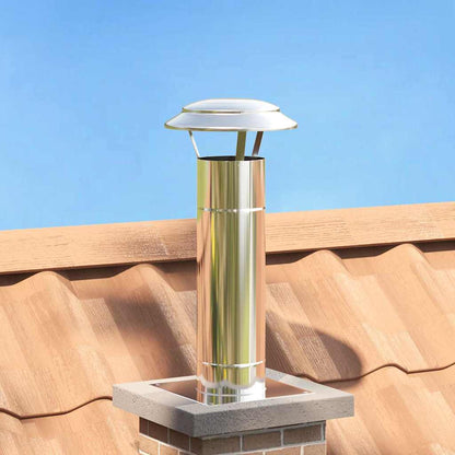 vidaXL Chimney Extension Silver 25 x 25 x 65 cm Stainless Steel 1