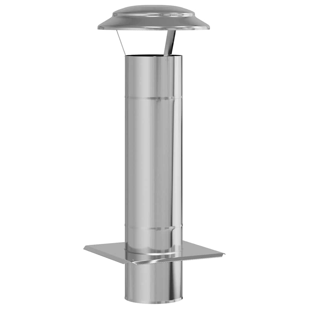 vidaXL Chimney Extension Silver 25 x 25 x 65 cm Stainless Steel 2