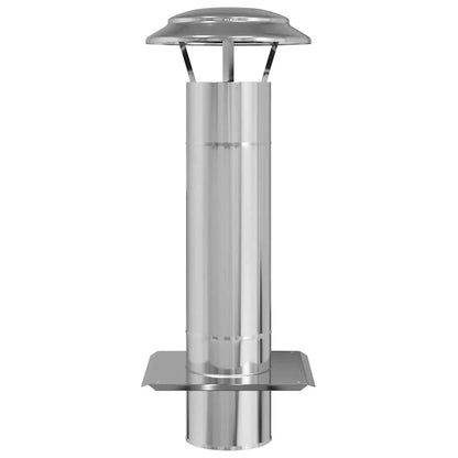 vidaXL Chimney Extension Silver 25 x 25 x 65 cm Stainless Steel 4
