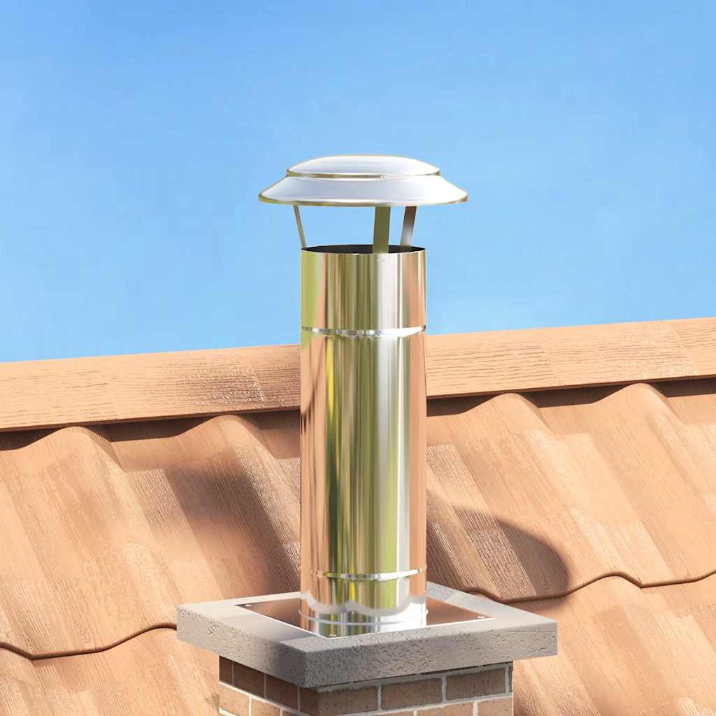 vidaXL Chimney Extension Silver 25 x 25 x 65 cm Stainless Steel 1