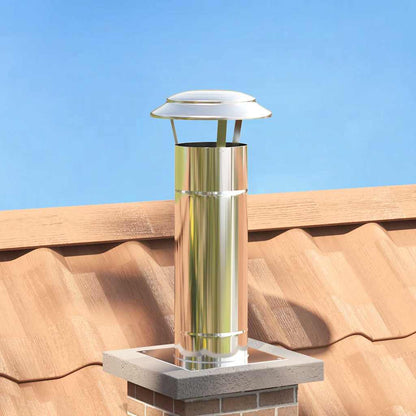 vidaXL Chimney Extension Silver 25 x 25 x 65 cm Stainless Steel 1