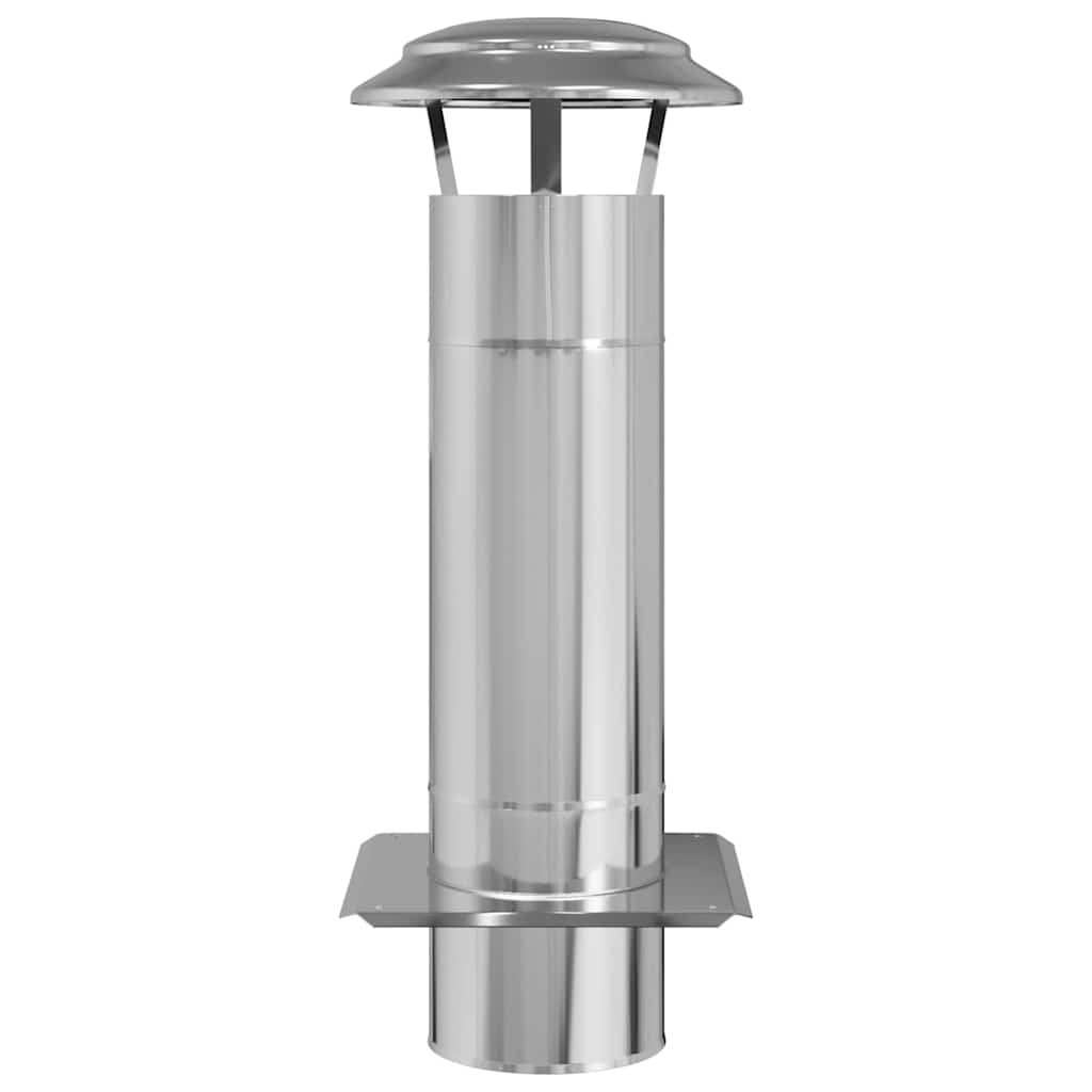 vidaXL Chimney Extension Silver 25 x 25 x 65 cm Stainless Steel 4