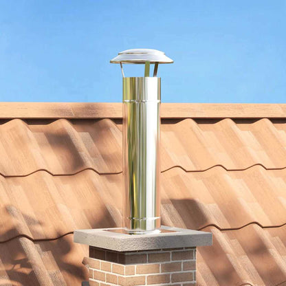 vidaXL Chimney Extension Silver 25 x 25 x 82 cm Stainless Steel 1
