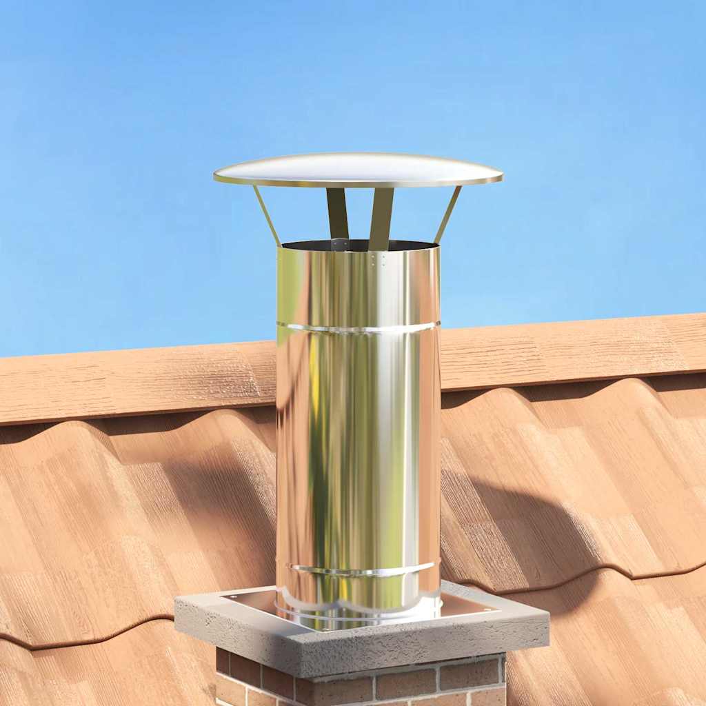 vidaXL Rain Cover Chimney Silver 35 x 35 x 20 cm Stainless Steel 1