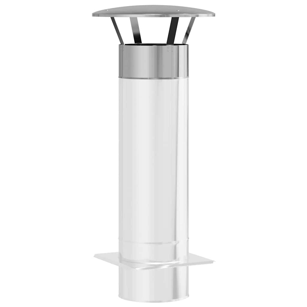 vidaXL Rain Cover Chimney Silver 35 x 35 x 20 cm Stainless Steel 3