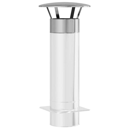 vidaXL Rain Cover Chimney Silver 35 x 35 x 20 cm Stainless Steel 3
