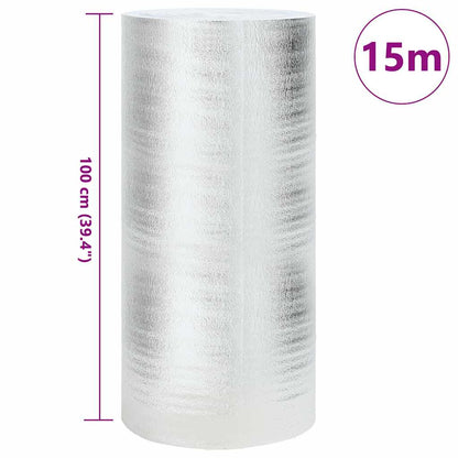 vidaXL Radiator Heat Reflector Silver 15 x 1 m Polyethylene 5