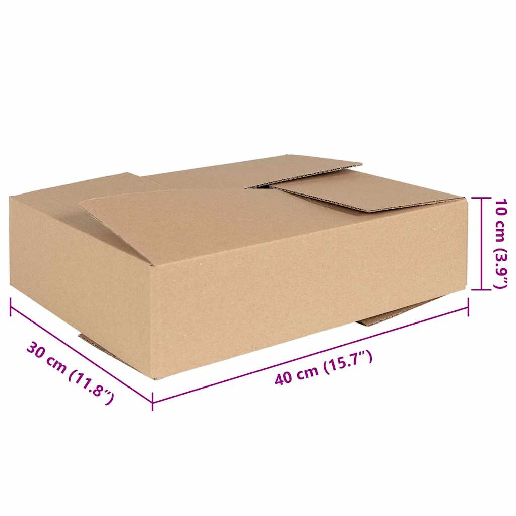 vidaXL Folding Box 50 pcs Natural 40 x 30 x 10 cm Cardboard 5