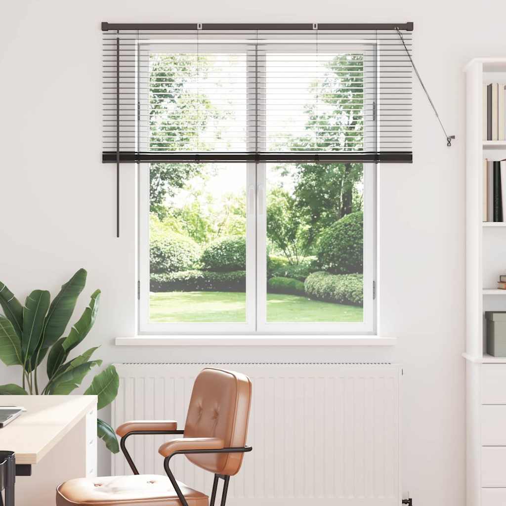 vidaXL Venetian Blind Black 130 x 125 cm 25 mm Aluminium 1
