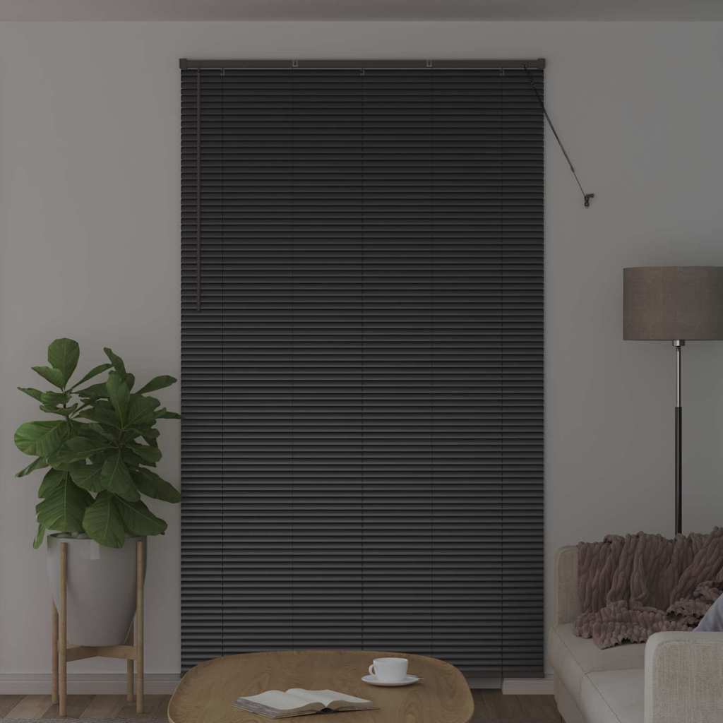 vidaXL Venetian Blinds Black 220 x 130 cm Aluminium 3