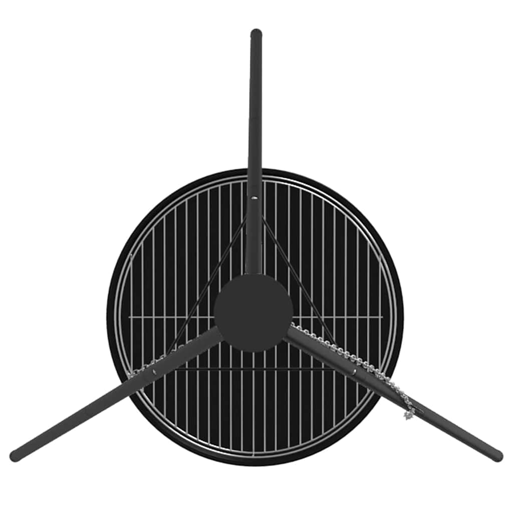 vidaXL Campfire Tripod 3 pcs Black Steel 6