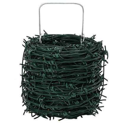 vidaXL Barbed Wire Green 100 m PVC-coated Steel 2