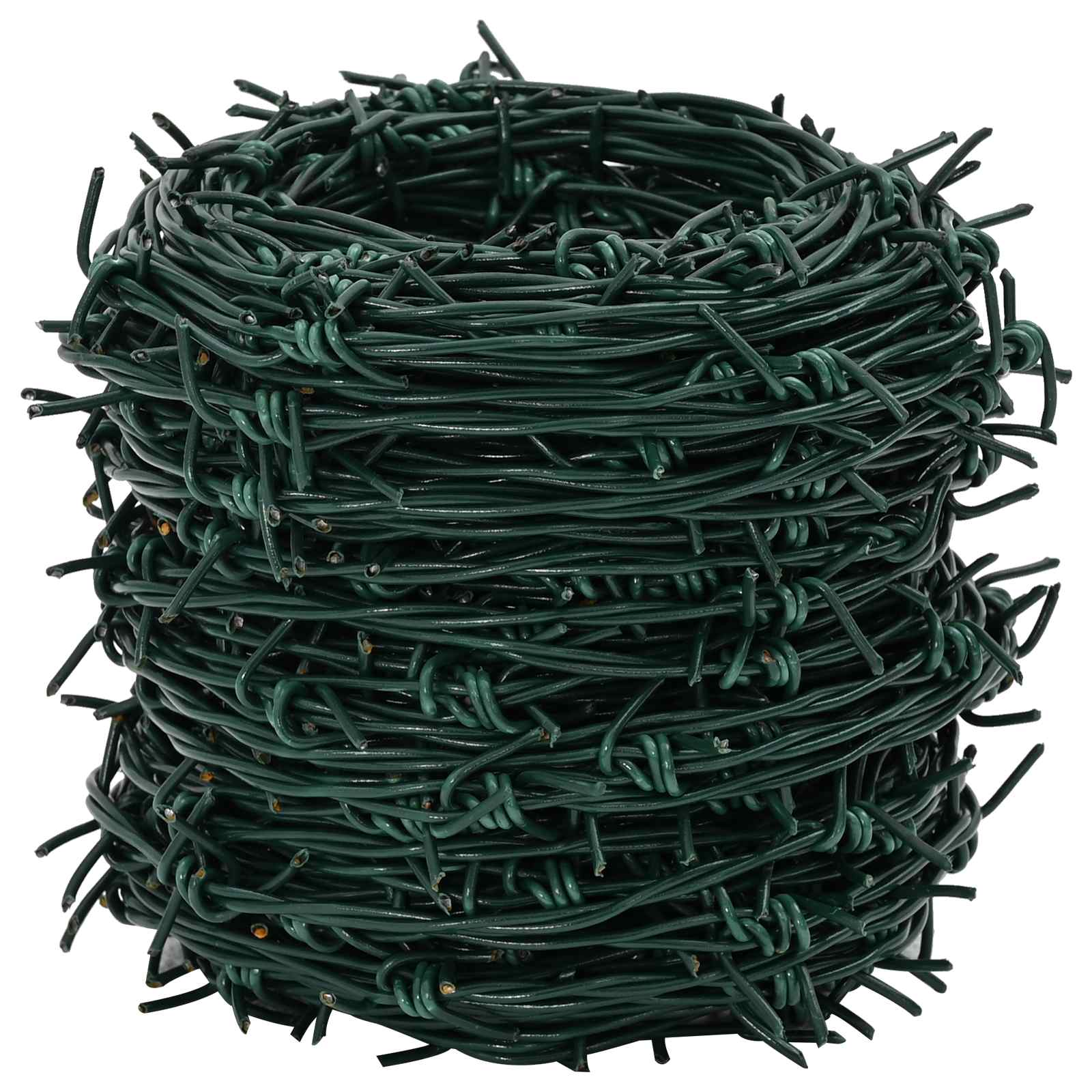vidaXL Barbed Wire Green 100 m PVC-coated Steel 3