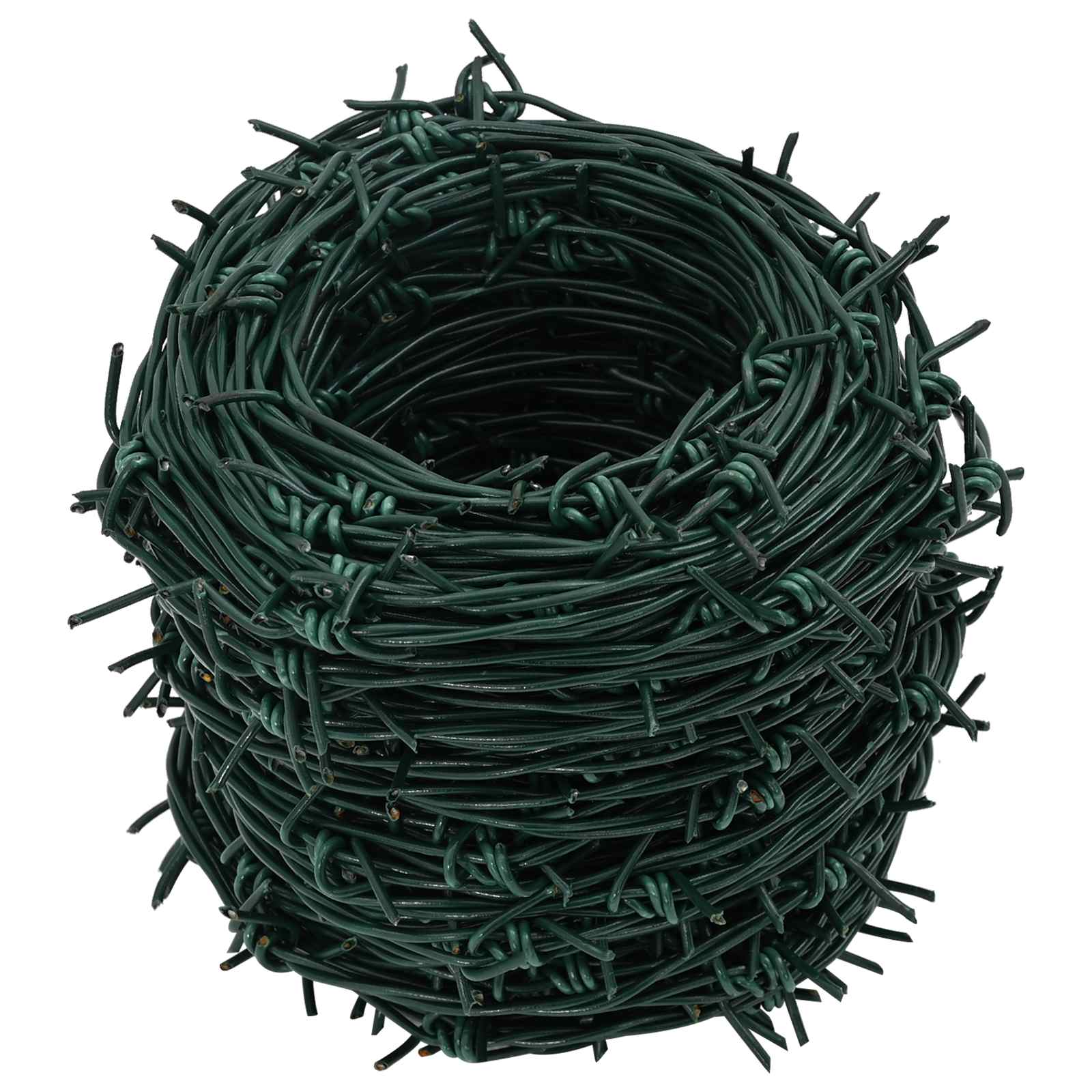 vidaXL Barbed Wire Green 100 m PVC-coated Steel 4