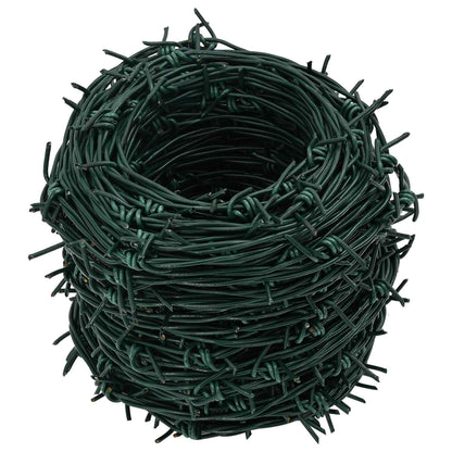vidaXL Barbed Wire Green 100 m PVC-coated Steel 4