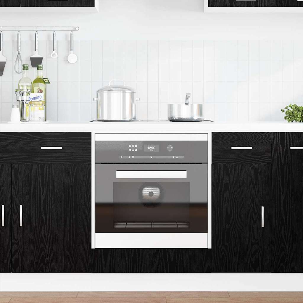 vidaXL Hanging Cabinet Black Oak Engineered Wood 4