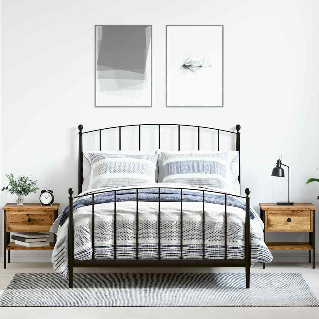 vidaXL Bedside Cabinet 2 pcs Old wood 40 x 42 x 45 cm 1