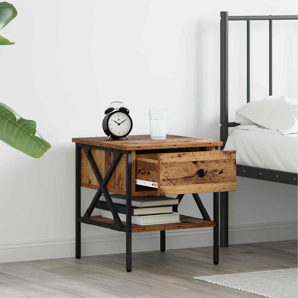 vidaXL Bedside Cabinet 2 pcs Old wood 40 x 42 x 45 cm 4