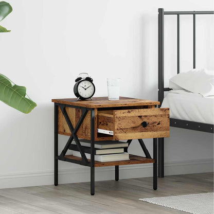 vidaXL Bedside Cabinet 2 pcs Old wood 40 x 42 x 45 cm 4