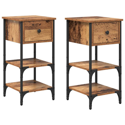 vidaXL Bedside Cabinet 2 pcs Brown 33.5 x 36 x 70 cm Engineered Wood 2