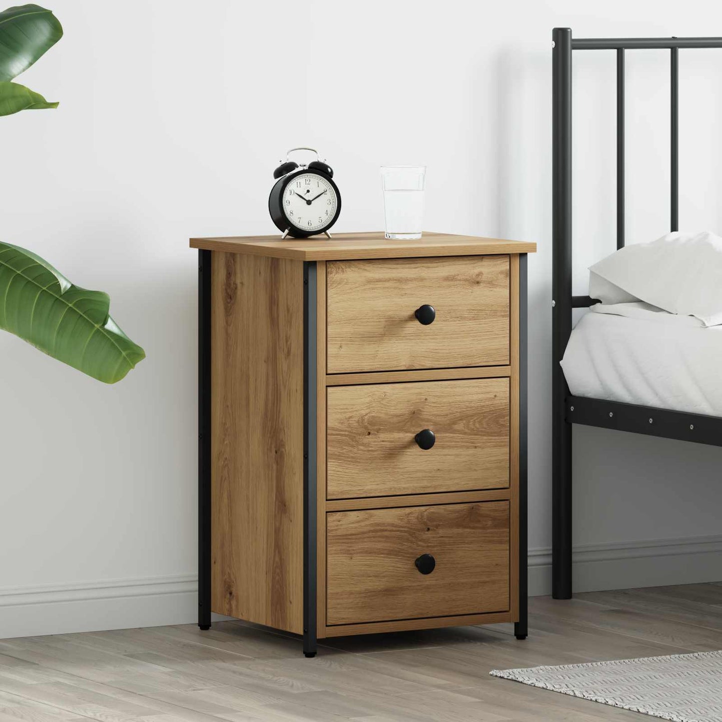 vidaXL Bedside Cabinet Brown 40 x 36 x 60 cm Solid Reclaim Wood 1
