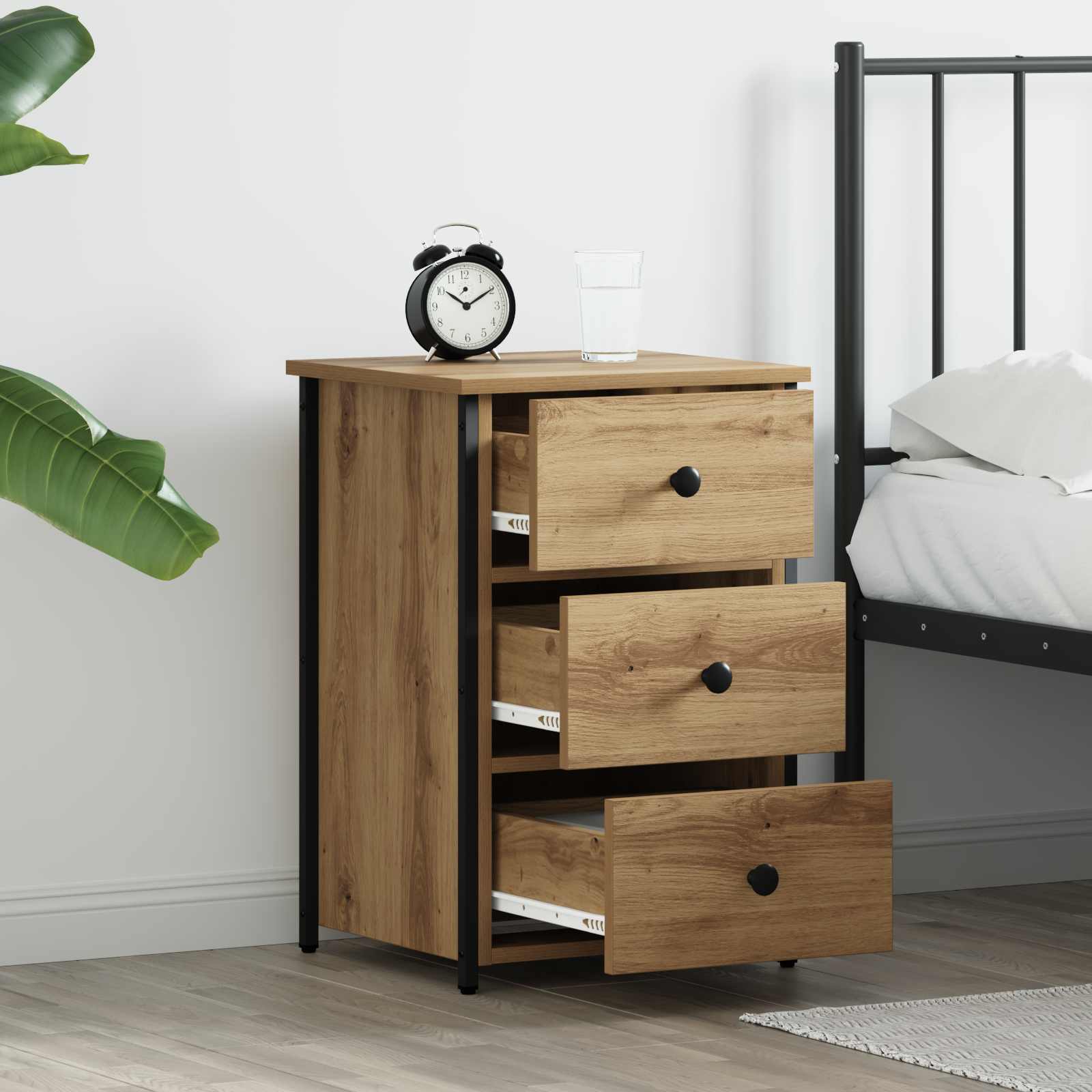 vidaXL Bedside Cabinet Brown 40 x 36 x 60 cm Solid Reclaim Wood 4