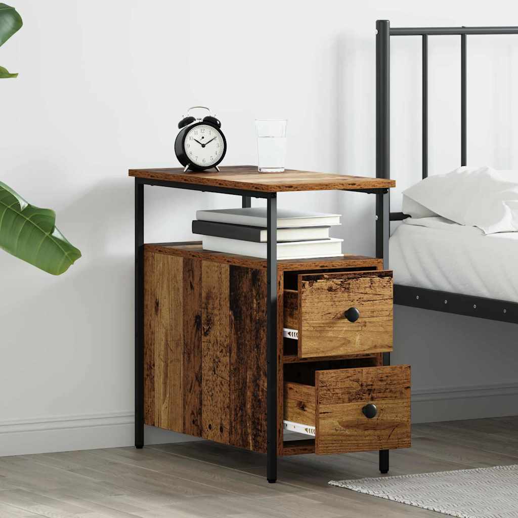vidaXL Bedside Cabinet Old wood 30 x 60 x 60 cm Engineered wood 4