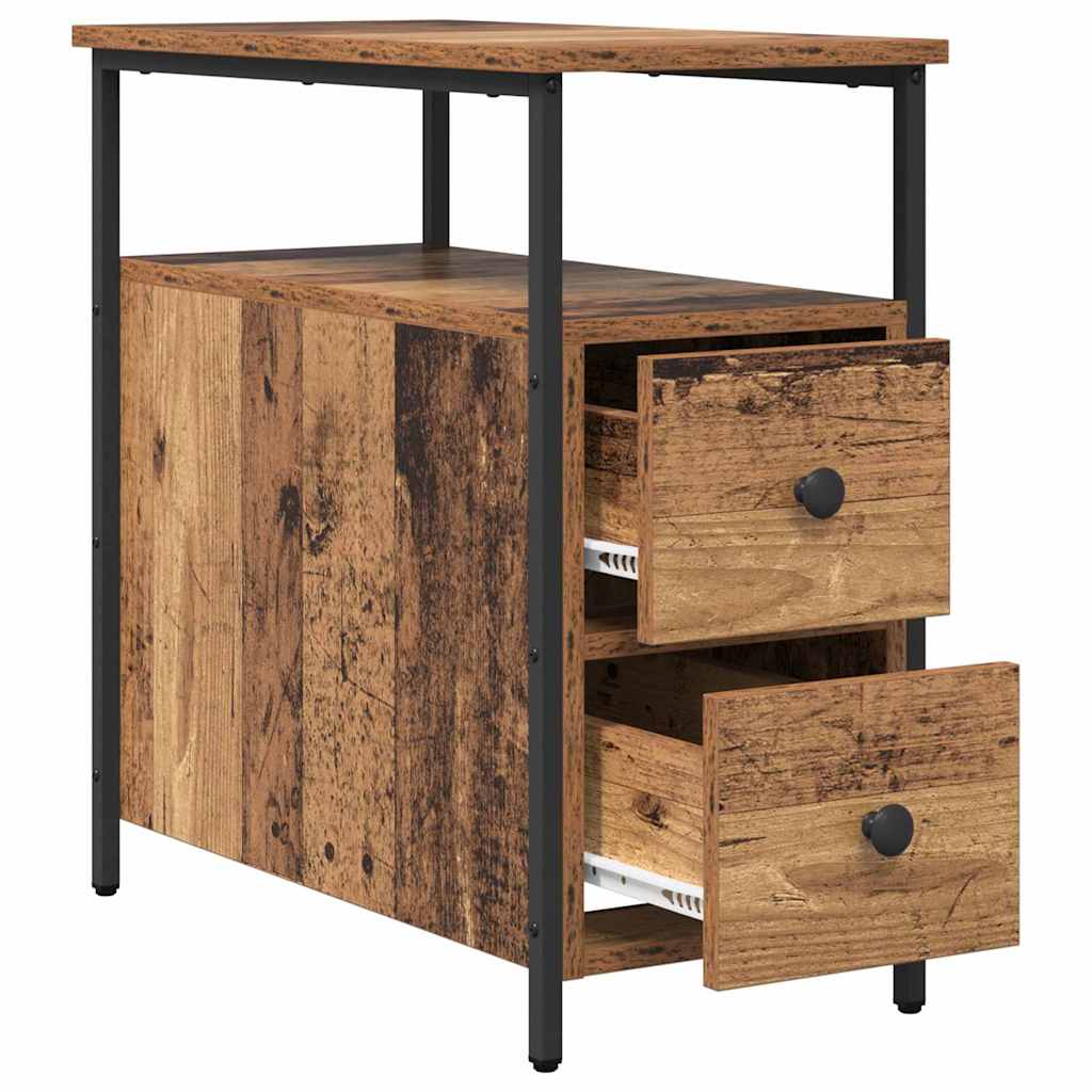 vidaXL Bedside Cabinet Old wood 30 x 60 x 60 cm Engineered wood 5