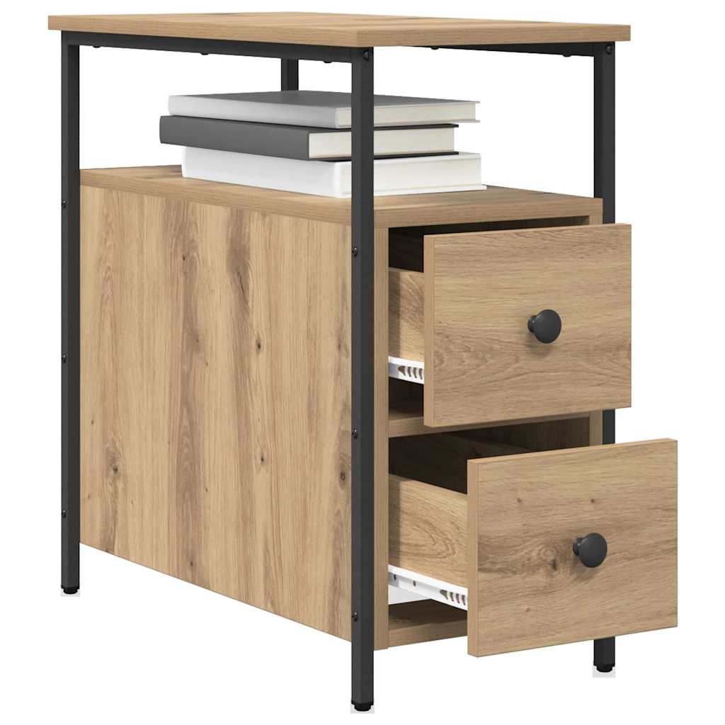 vidaXL Bedside Cabinet Artisan oak 30 x 60 x 60 cm Engineered wood 3