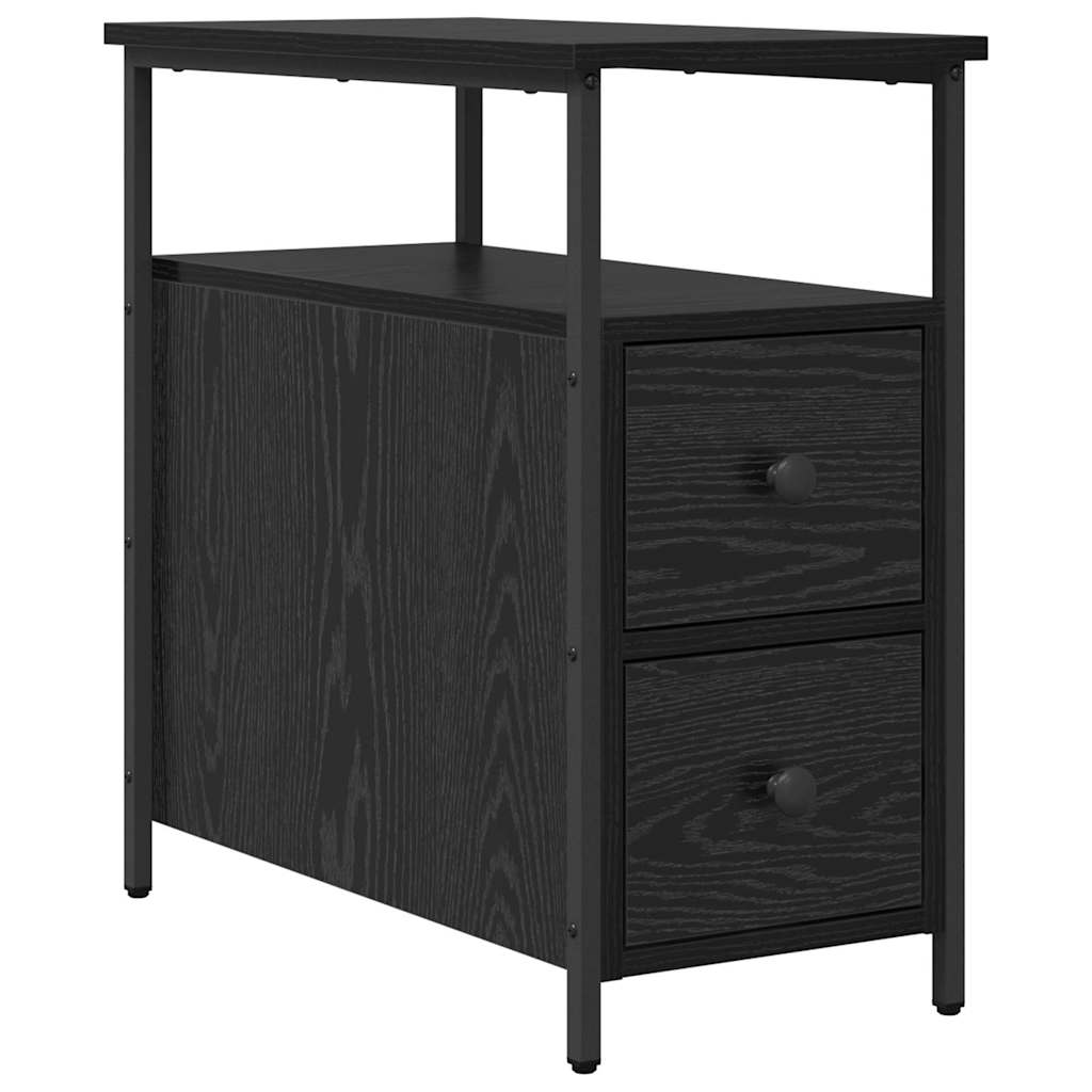 vidaXL Bedside Cabinet 2 pcs Black oak 30 x 60 x 60 cm Engineered wood 5