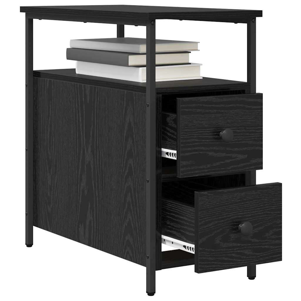 vidaXL Bedside Cabinet 2 pcs Black oak 30 x 60 x 60 cm Engineered wood 3