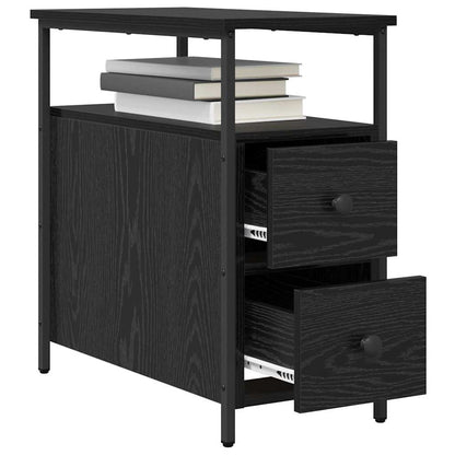 vidaXL Bedside Cabinet 2 pcs Black oak 30 x 60 x 60 cm Engineered wood 3