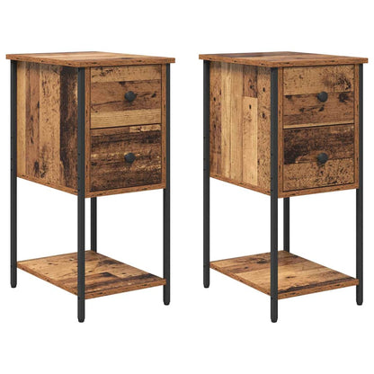 vidaXL Bedside Cabinet 2 pcs Old wood 32 x 42 x 70 cm Engineered wood 2