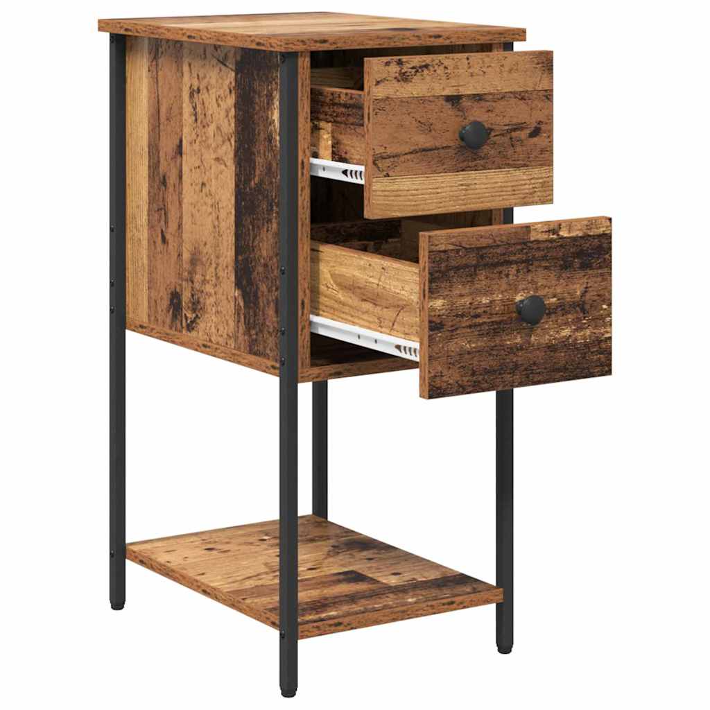 vidaXL Bedside Cabinet 2 pcs Old wood 32 x 42 x 70 cm Engineered wood 6