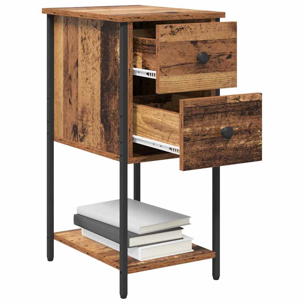 vidaXL Bedside Cabinet 2 pcs Old wood 32 x 42 x 70 cm Engineered wood 3
