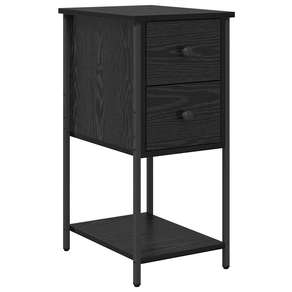 vidaXL Bedside Cabinet 2 pcs Black oak 32 x 42 x 70 cm Engineered wood 5
