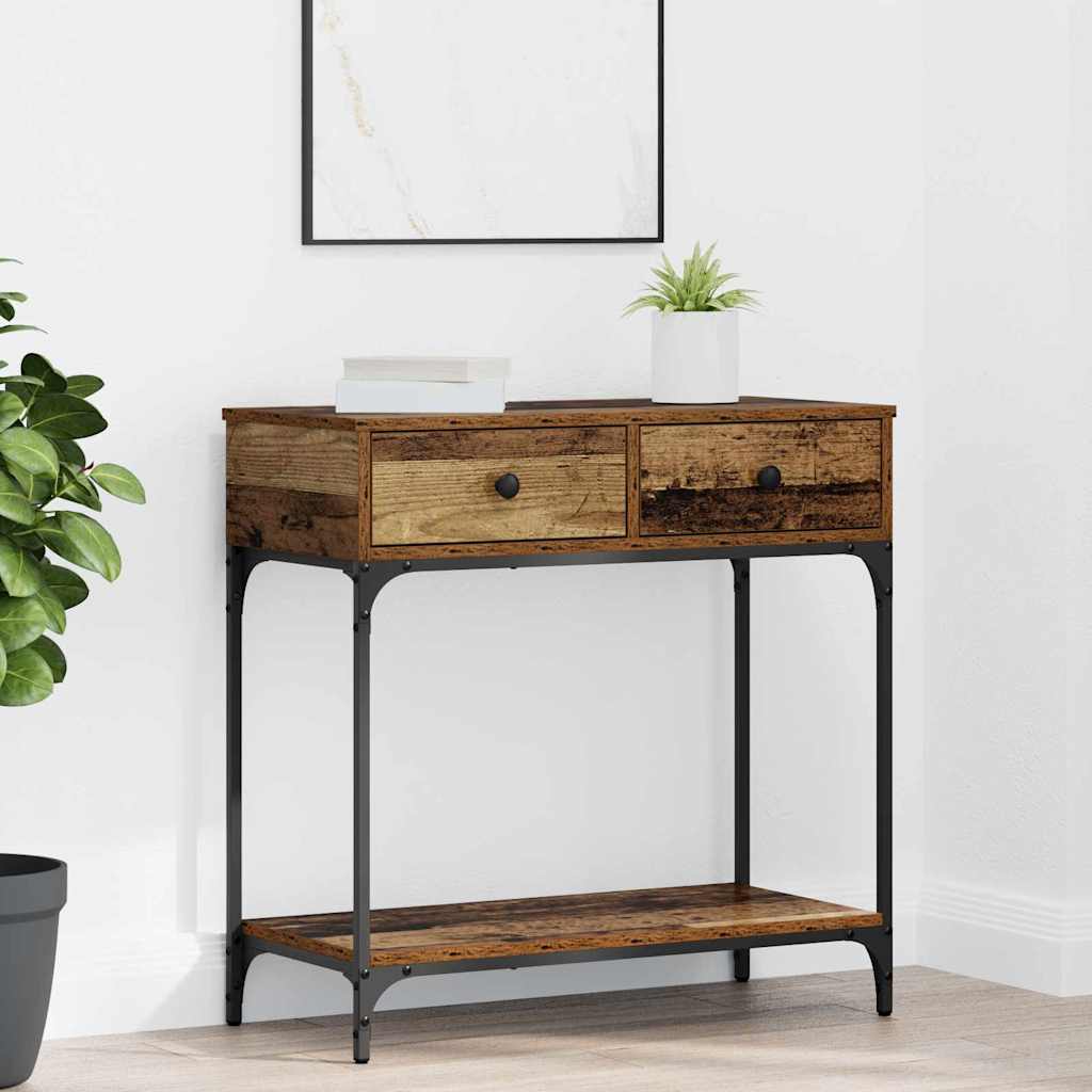 vidaXL Console Table Old wood 75 x 34.5 x 75 cm Engineered wood 1
