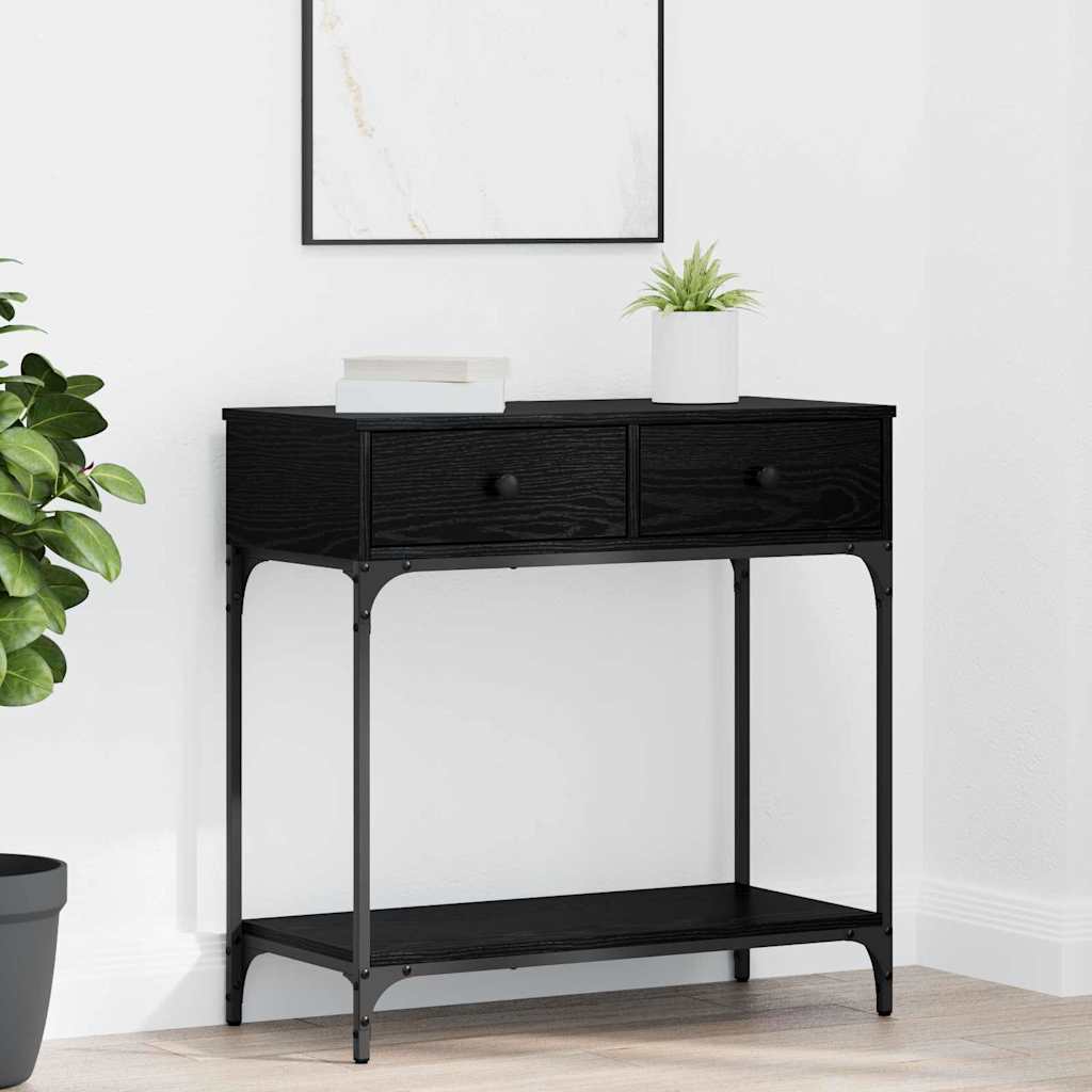 vidaXL Console Table Black oak 75 x 34.5 x 75 cm Engineered wood 1