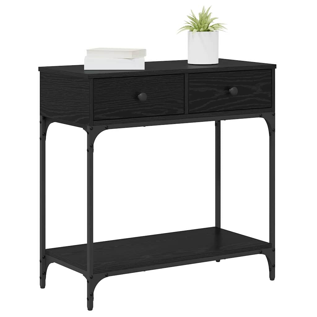 vidaXL Console Table Black oak 75 x 34.5 x 75 cm Engineered wood 3