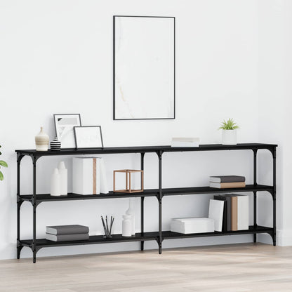 vidaXL Console Table Black oak 200 x 29 x 75 cm 1
