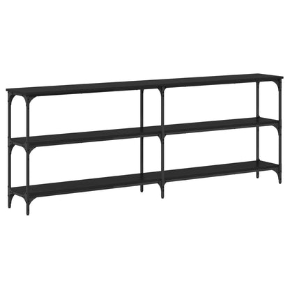 vidaXL Console Table Black oak 200 x 29 x 75 cm 2