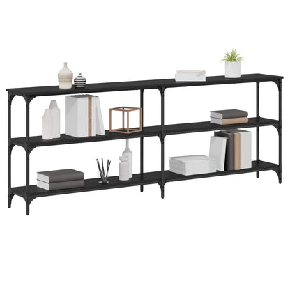 vidaXL Console Table Black oak 200 x 29 x 75 cm 3