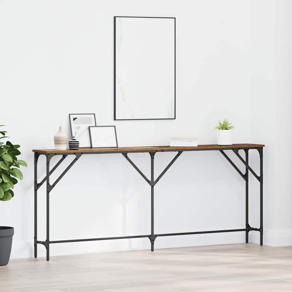 vidaXL Console Table Old Wood 180 x 23 x 75 cm 1